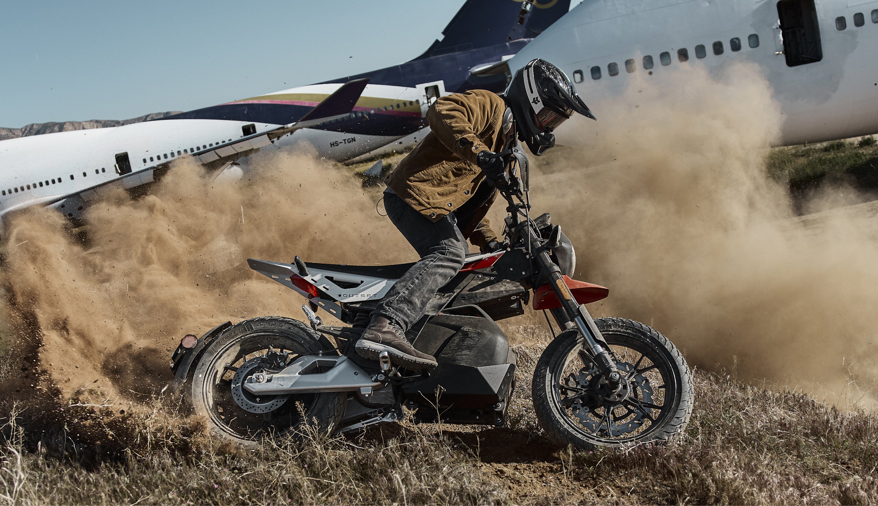 Dunlop Mutant tires on Ryvid OUTSET electric motorcycle